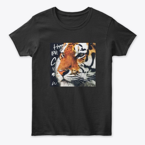 Tiger Lover Black T-Shirt Front