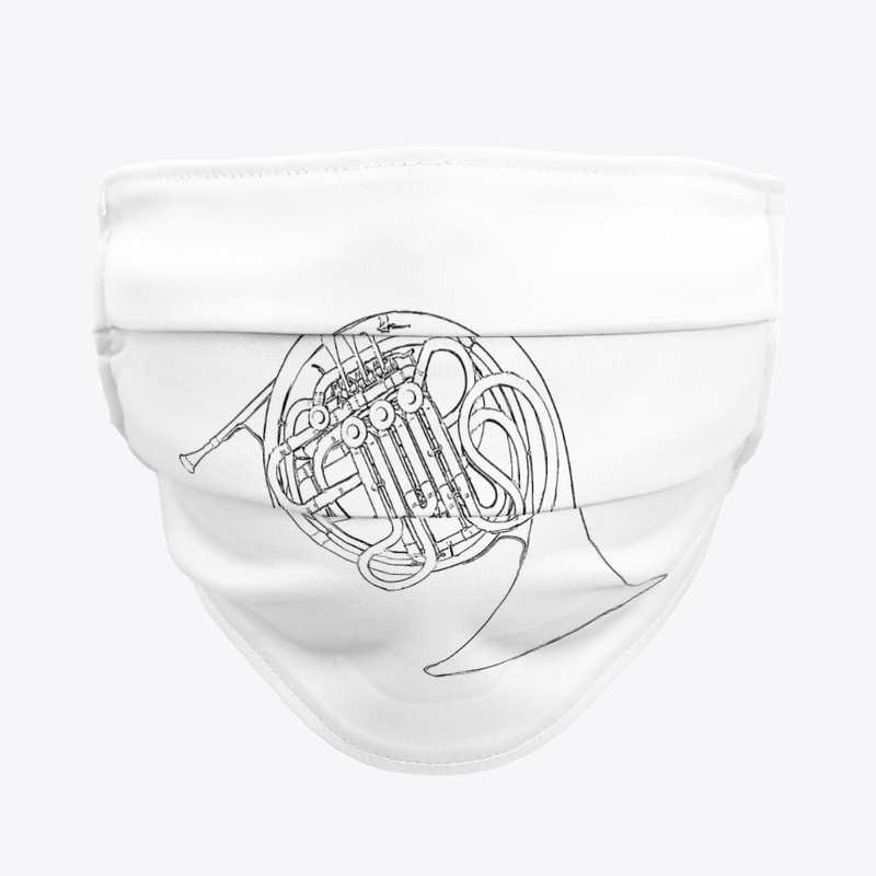 "Kruspe" F-Horn Face Mask-Black Outline