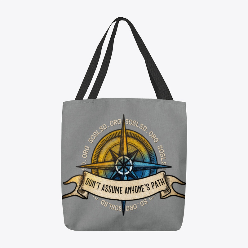 Pathfinder printed tote bag SOSL blu/yel