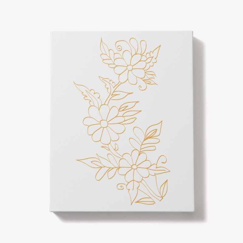 Elegant Flower Line Art