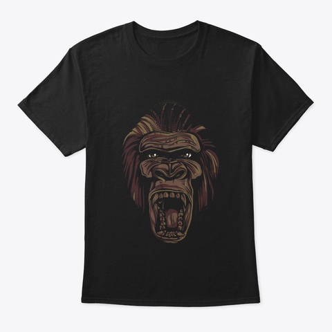 Gorilla King Black T-Shirt Front
