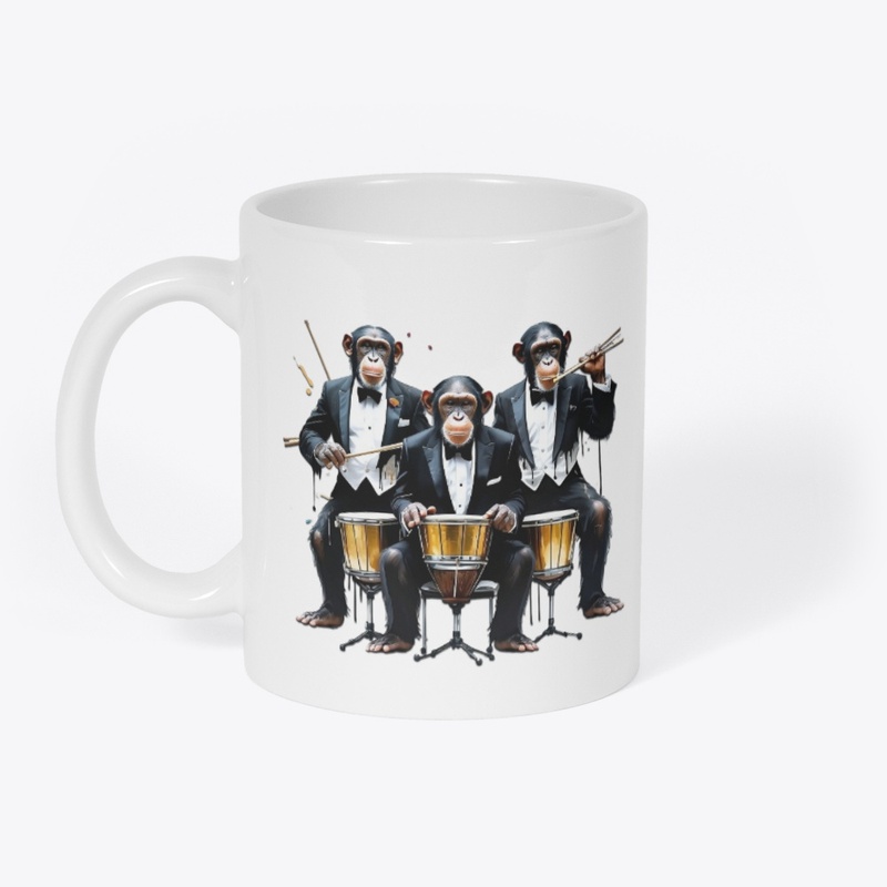 monkeys playing drums