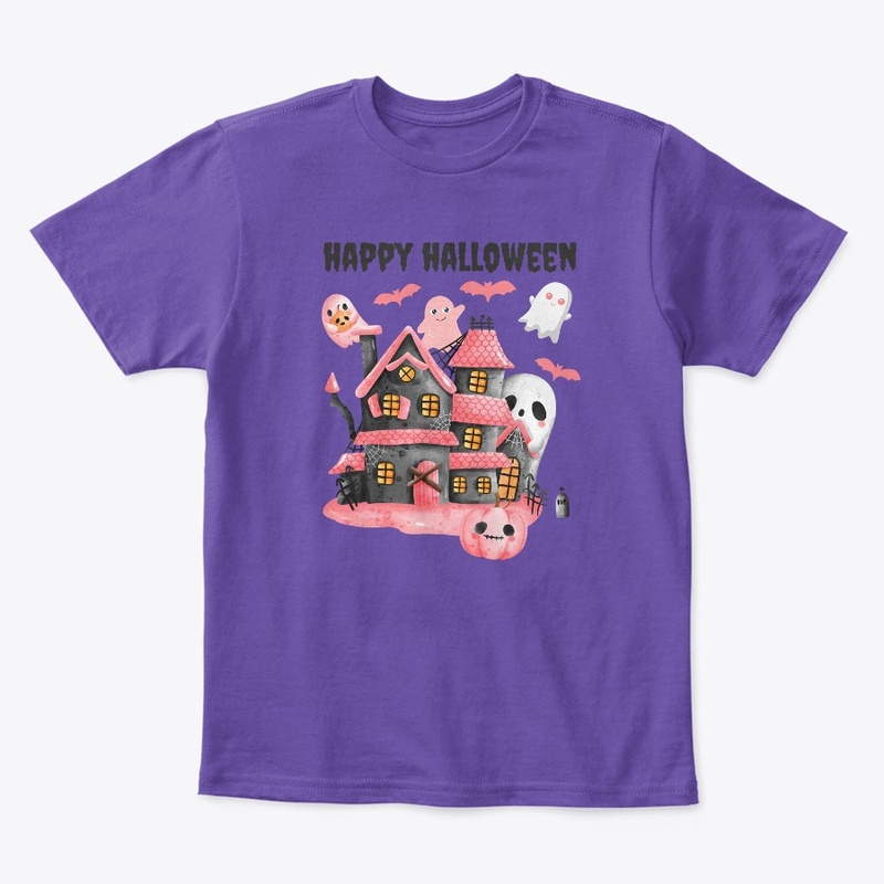 Happy Halloween Haunted House Kids Tee