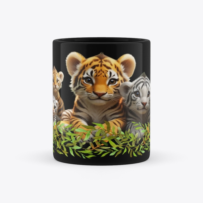 Family of Tiger cubs