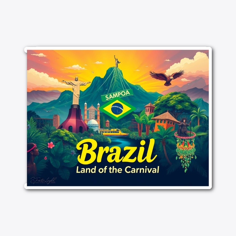 Brazil Vibrant Skyline Art