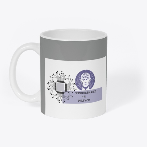 Programmed In Prayer Coffee Mug Medium Grey Maglietta Front