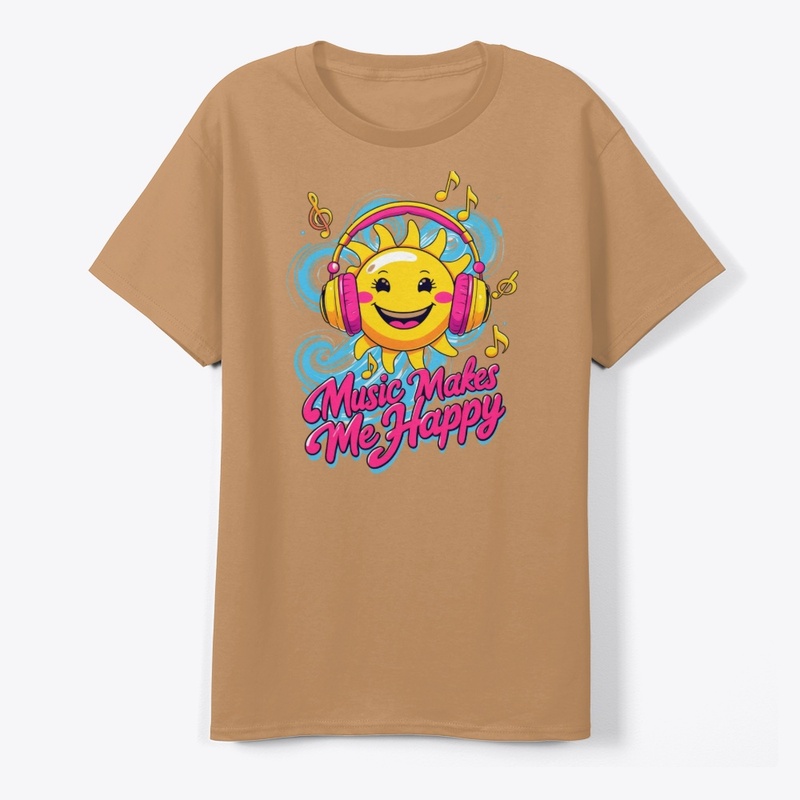 Music Makes Me Happy graphic T-Shirt 