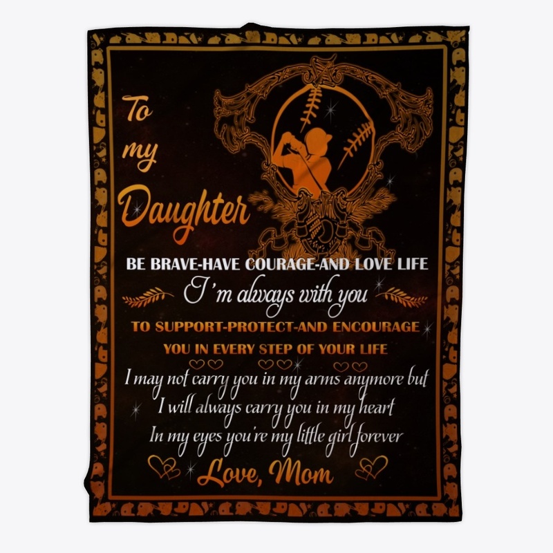 Baseball blanket To my daughter love mom