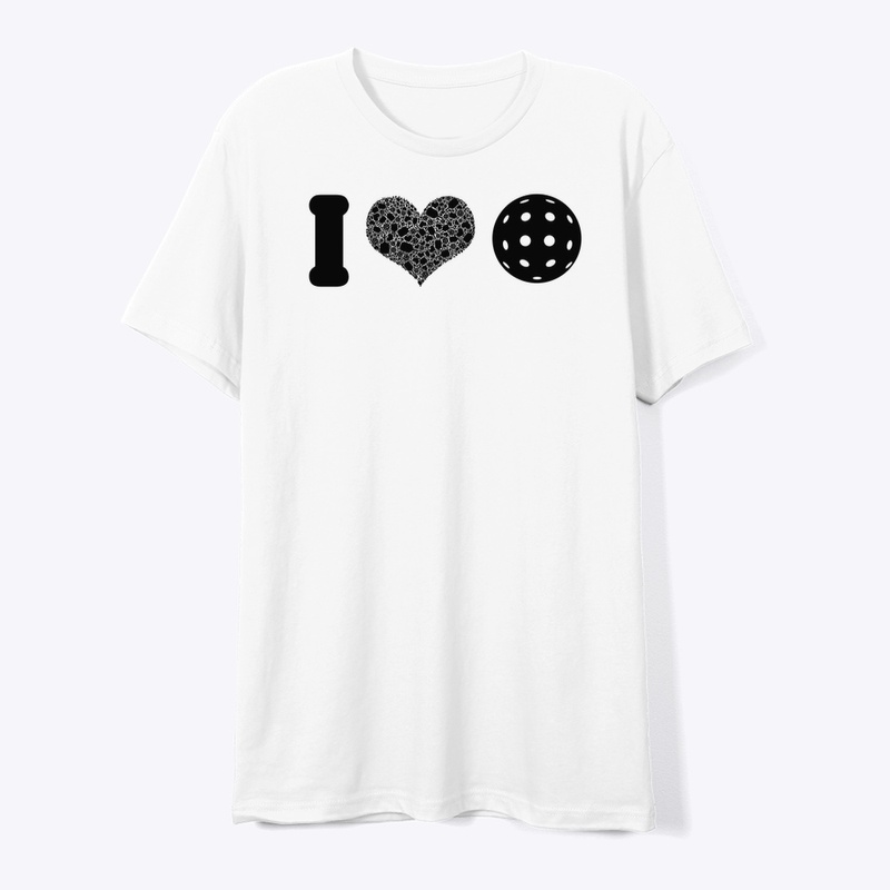 I Heart Pickleball Black w/ Outdoor ball