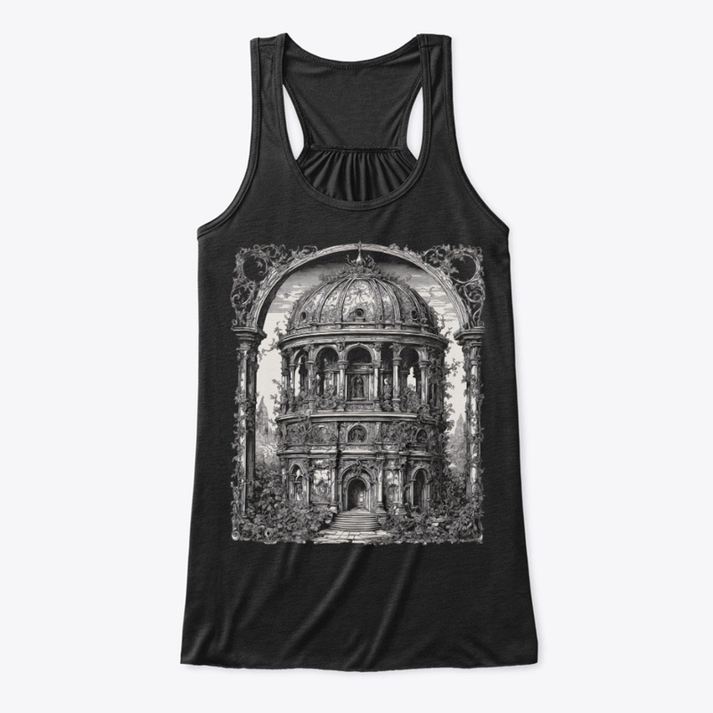 Old Ruined Victorian Temple Gothic Style