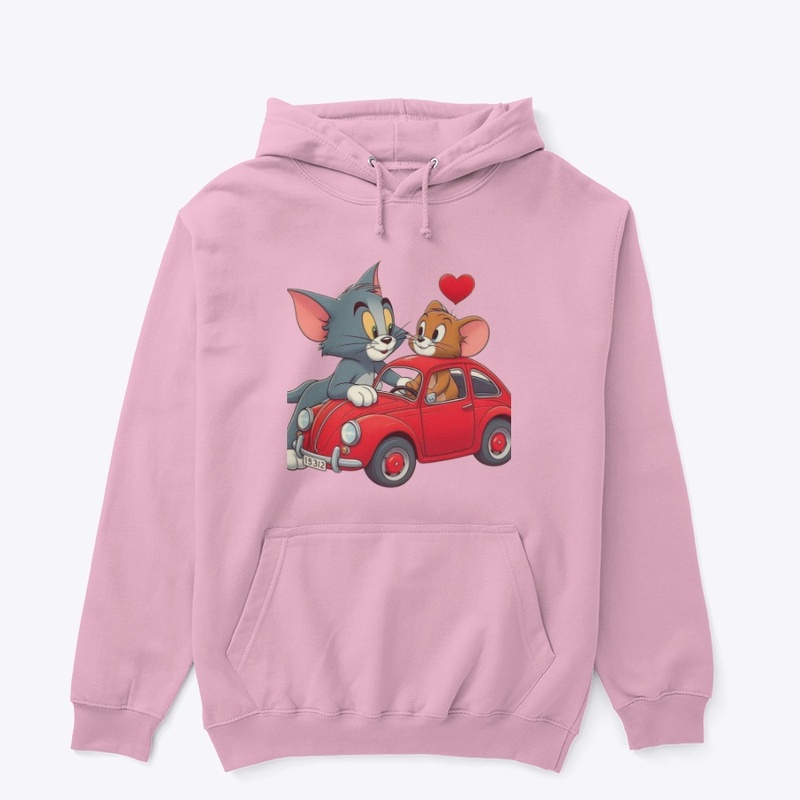 Cartoon Love Ride Kid Hoodie