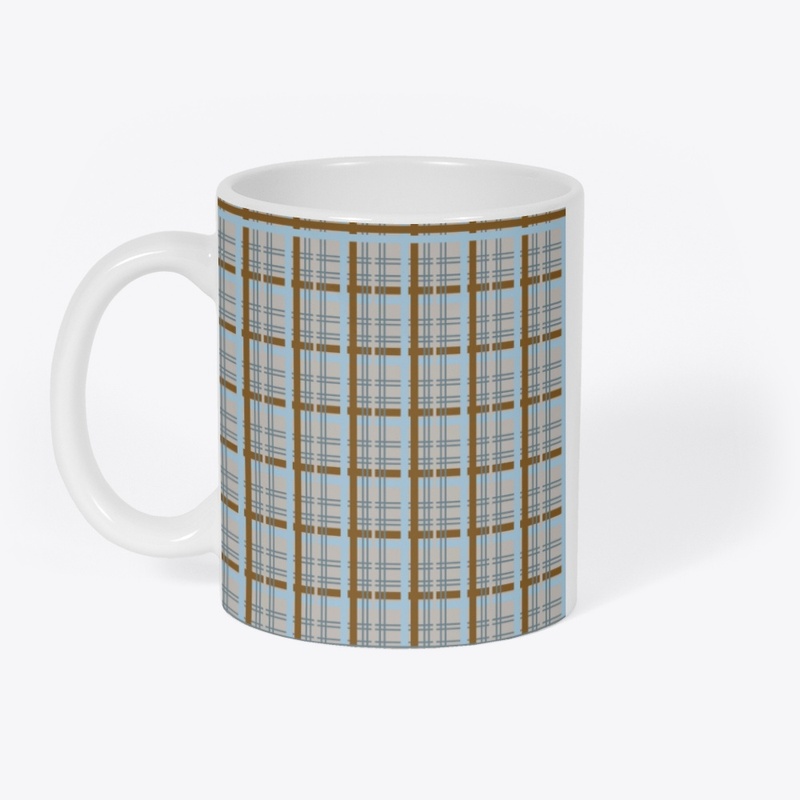 checks blue and beige