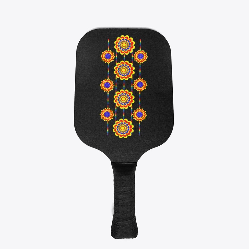 Flower Pattern on pickleball paddles set