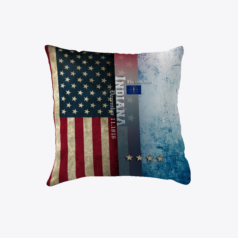 State of Indiana Flag Pillow