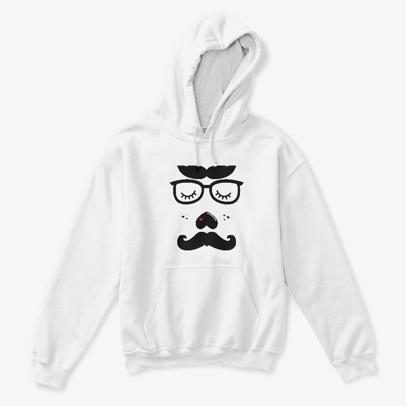 Dog with sunglasses and mustache