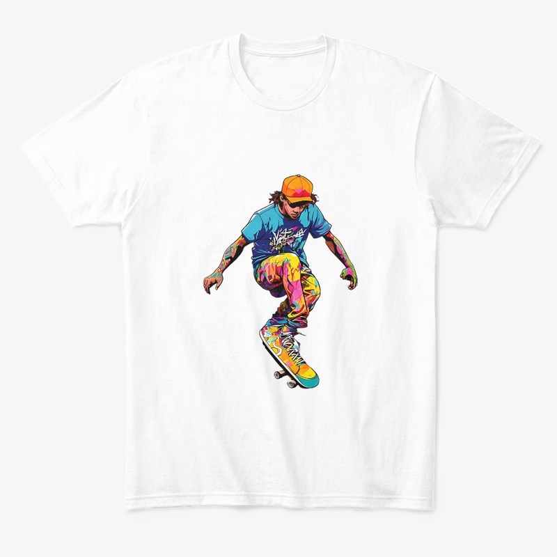 A silhouette of a skater