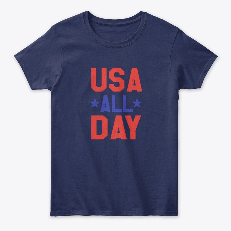 USA All Day  Patriotic Graphic Tees