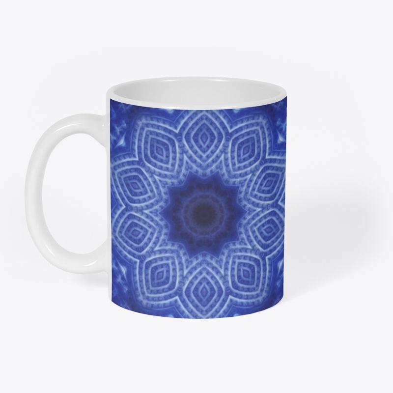 Blue and White Striped Kaleidoscope 