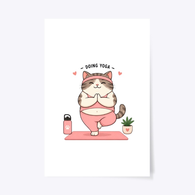Chubby Cat Doing Yoga