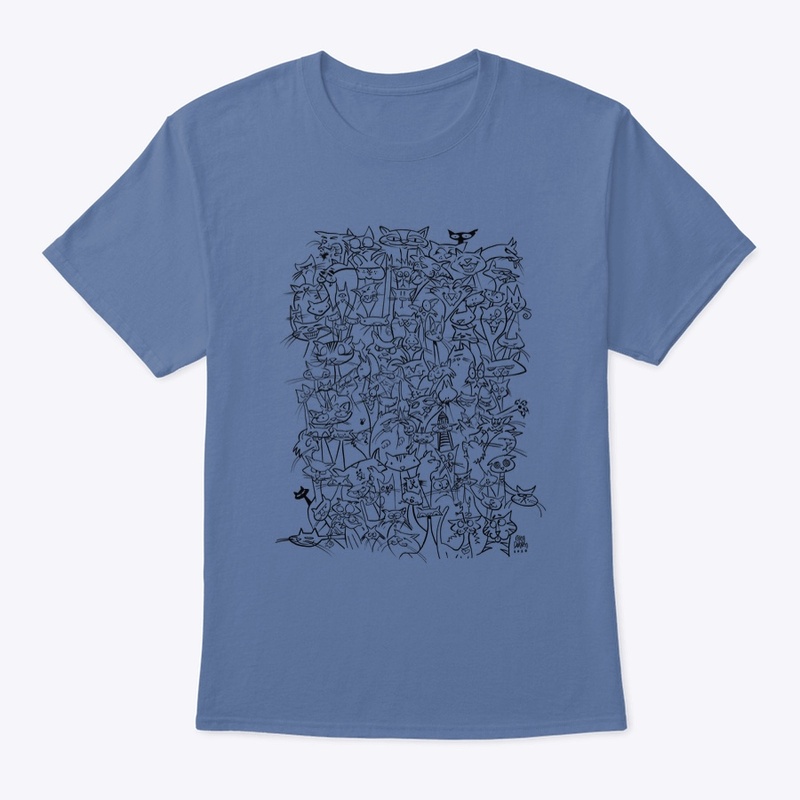 100 CATS - black graphic on light colors
