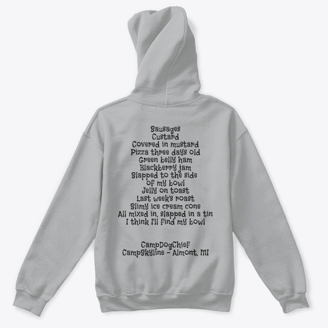 Camp Dog Chief Hoodies (Kid Sizes) Sport Grey áo T-Shirt Back