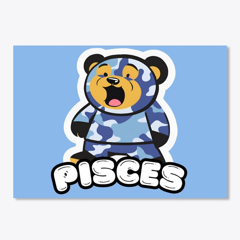 369 Blue Camo Bear-Pisces