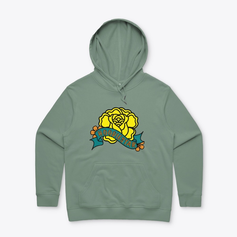 yellow rose lady hoodie