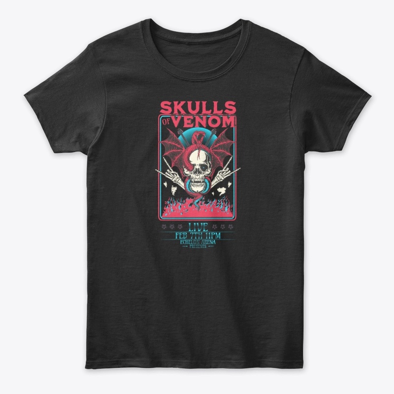 Stylish Skull of Venom Metal Band Design