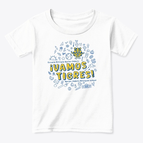 Oabs Tigres Doodle White  Camiseta Front