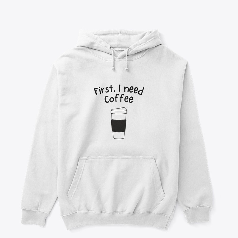 White and Black minimalist Coffee Hoodie