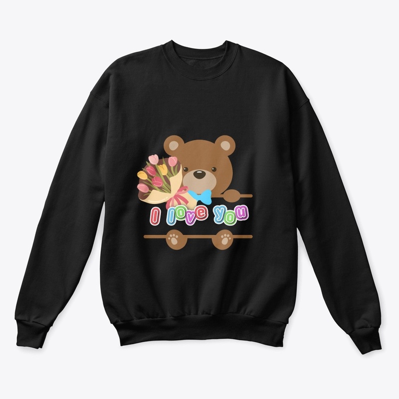 I love you flower and bear collection