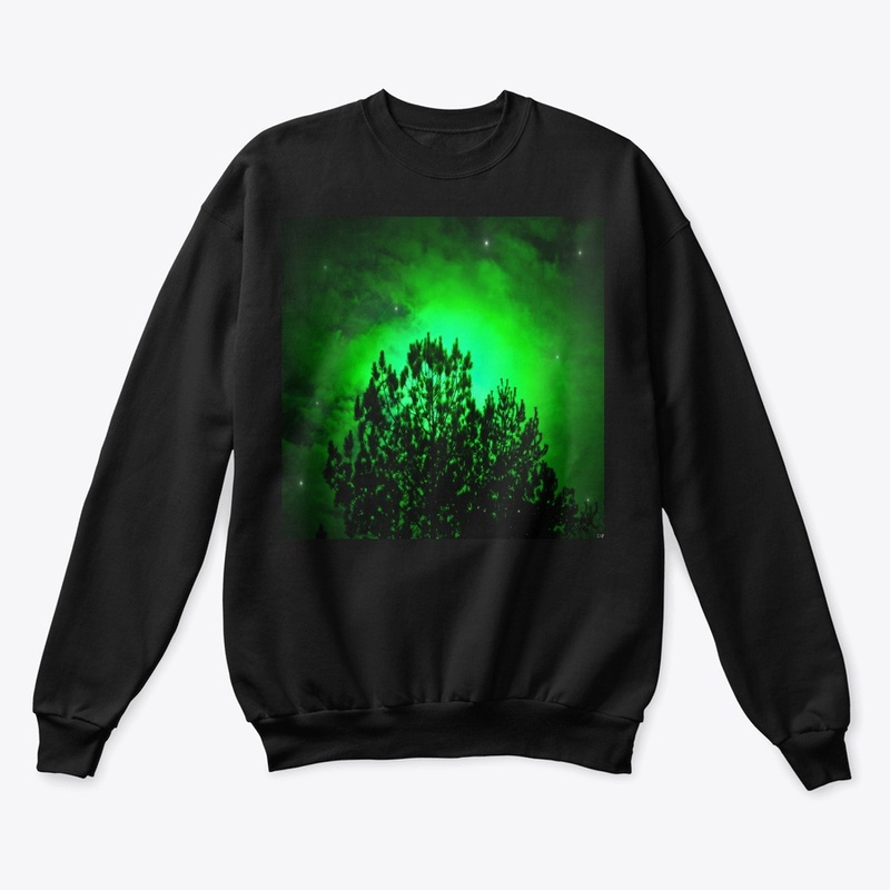 green tree glowing