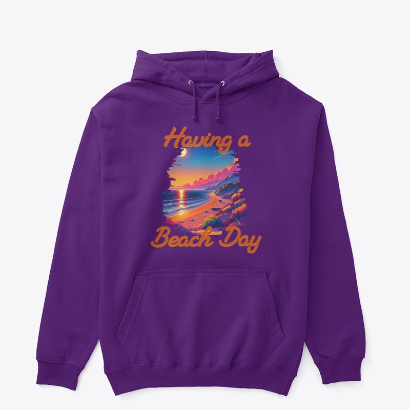 Having a Beach Day Colorful Sunset 