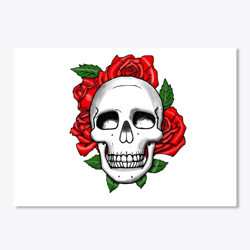 SKULL WITH ROSES