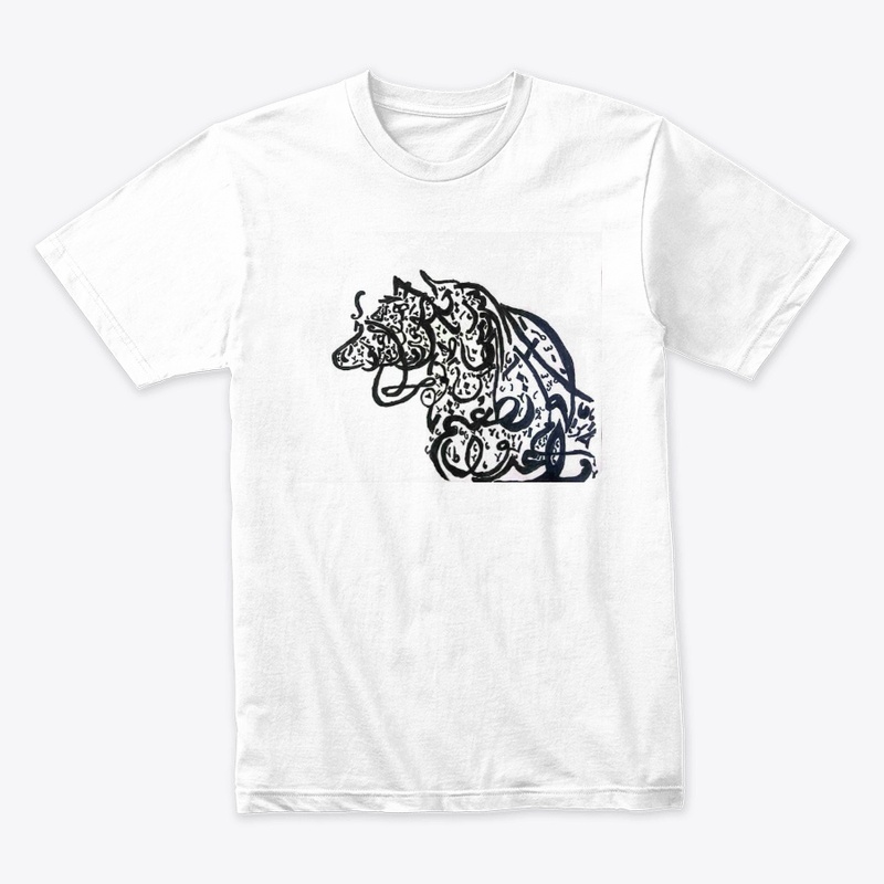 a horse made with  Arabic calligraphy