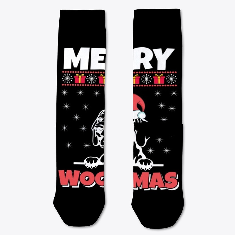 Merry Woofmas Weimaraner Christmas Tee