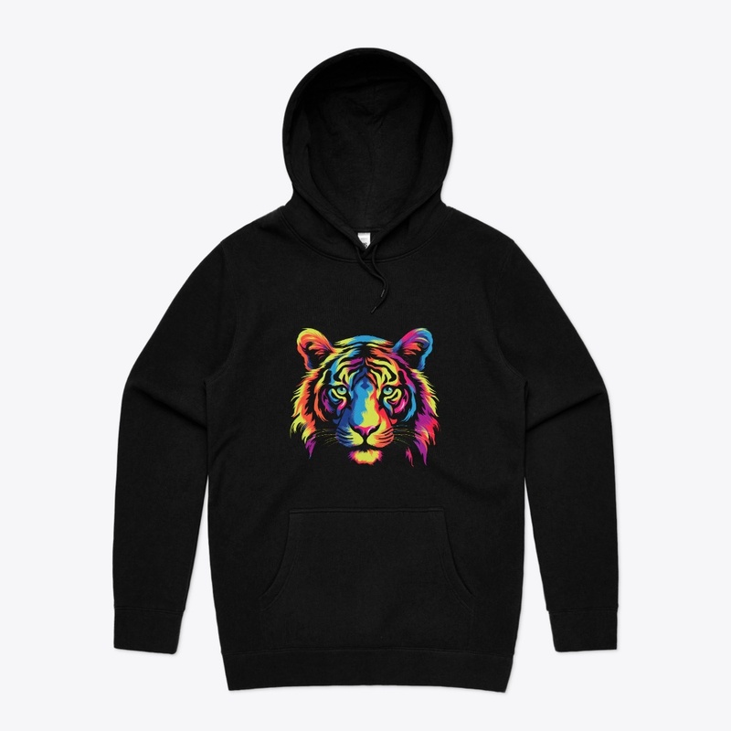 Colorful Modern Rainbow Tiger Hoodie