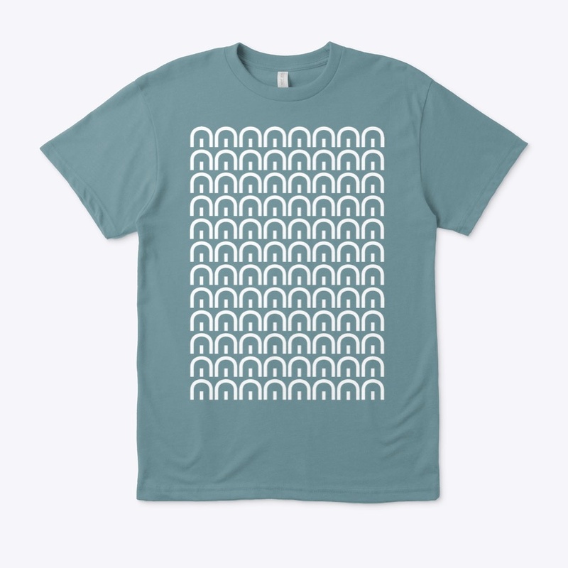 MegaMerch - White Tiled Logo Tee