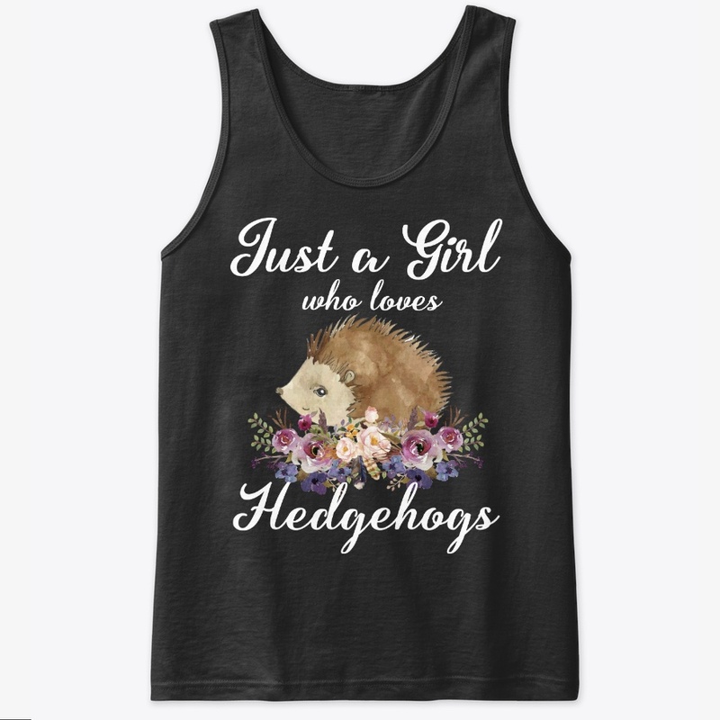 Girl Loves Hedgehogs Watercolor Style