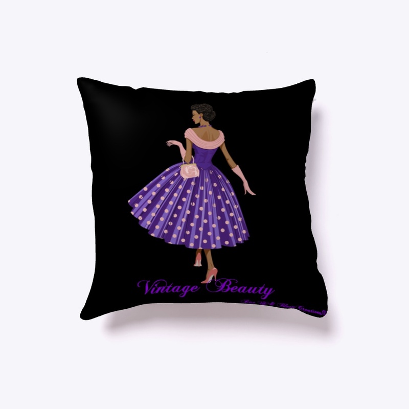 Vintage Beauty - Purple Lady Pillow