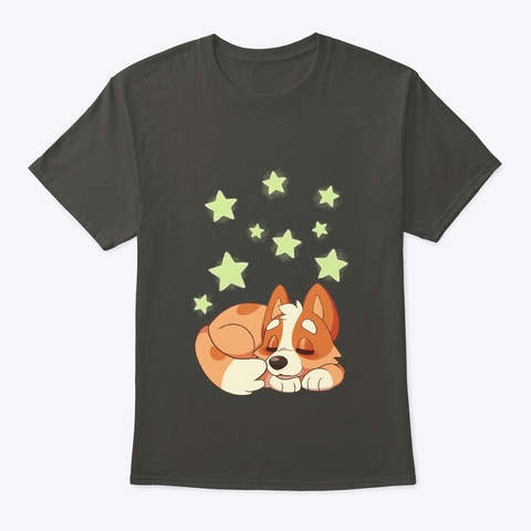 Sleepy Pup Red Heeler Smoke Gray T-Shirt Front