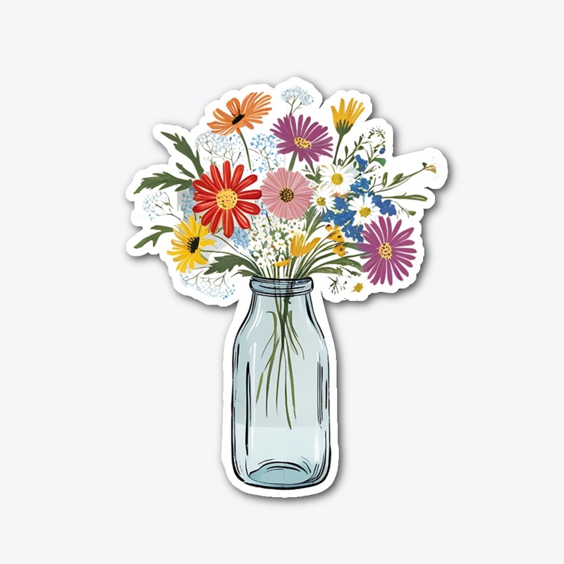 Mason Jar With Flowers