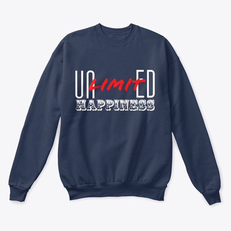 Unlimited Happiness Text T-Shirts- Quote