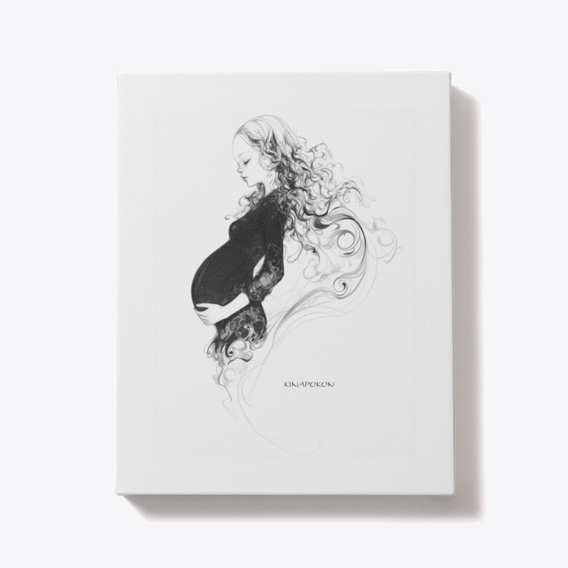 Mystical Motherhood - B&W Pregnancy Art
