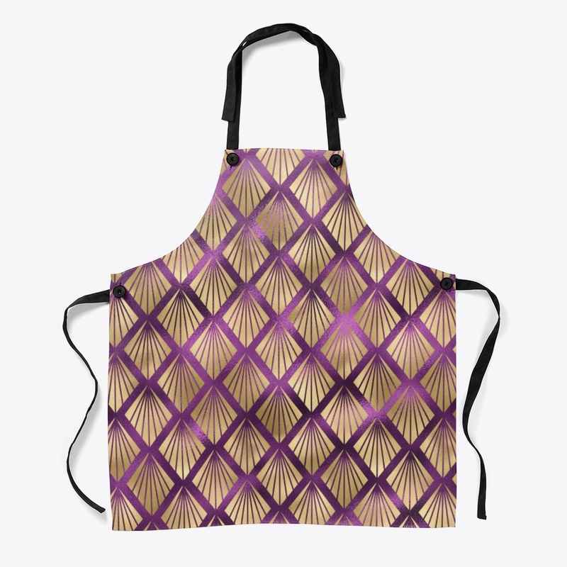 Purple and Gold Abstract Print 