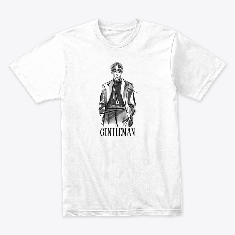 White Black Gentleman T-Shirt 