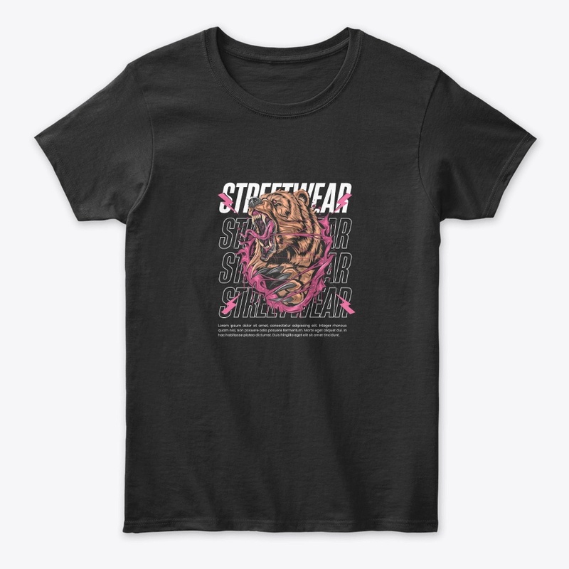 Brown and Pink Modern Angry Bear t-shirt