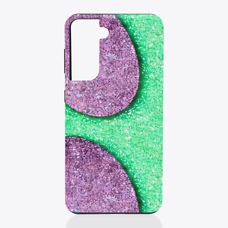 Sparkly PInk and Green Ovals 