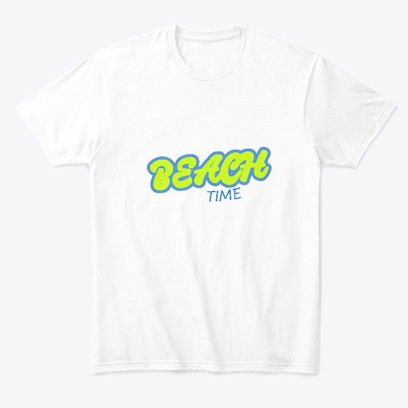 Beach Time fun Tee Green  Blue letters