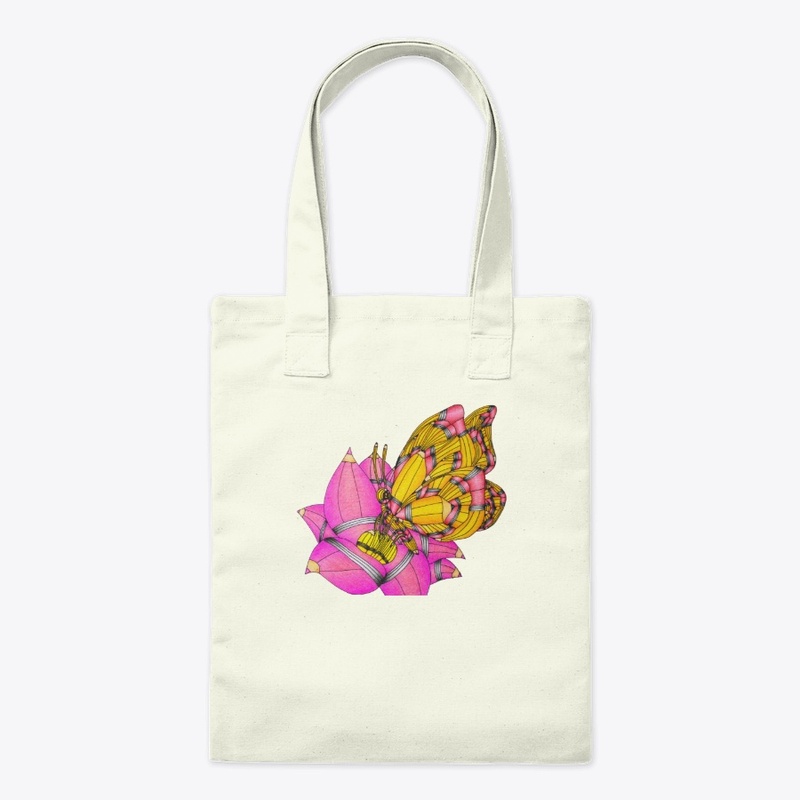 Pencil Butterfly with Flower